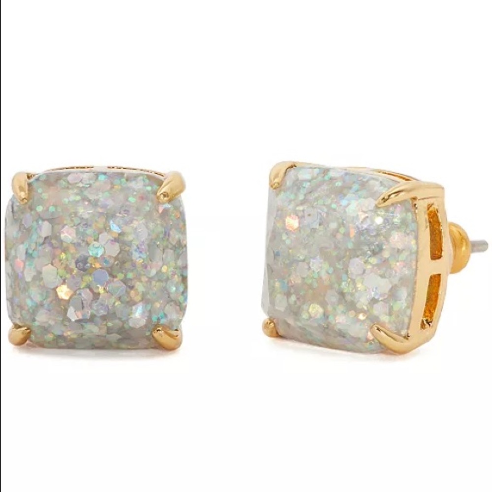 Kate Spade Opal Glitter Square Stud Earrings